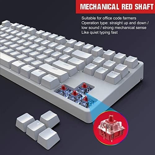 PUSOKEI 87 ključna mehanička tastatura, tastatura za igre žičana ergonomska mehanička tastatura, tastatura