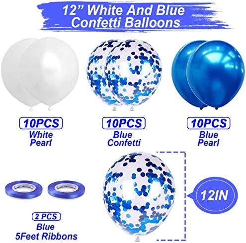 Plavi balonski Baner Sretan rođendan bijeli i Plavi baloni od konfeta za dekoracije za rođendanske
