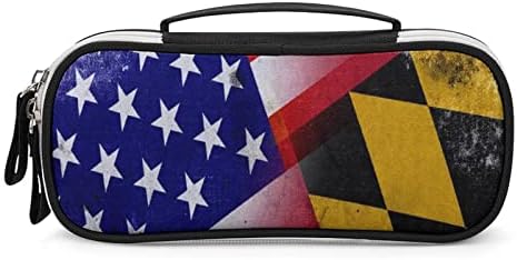 Vintage Američka I Maryland Državna zastava PU kožna olovka olovka Organizator prenosiva torbica za nošenje