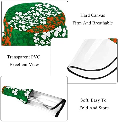 Zaštitni šešir za odrasle sa štitom za lice, ribarski šešir protiv sunčane kape, djetelina Svetog Patrika