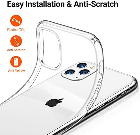 Torras Crystal Clear Kompatibilan za iPhone 11 PRO futrole, [ne-žutiling] Otporni na udarcu zaštitni mekani