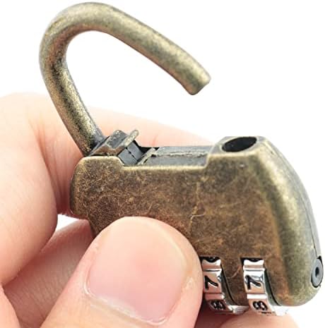SJZBIN Vintage Password Padlock Antique Brončani resul za zaključavanje LOCK za zaključavanje za kutije za nakit, ormar