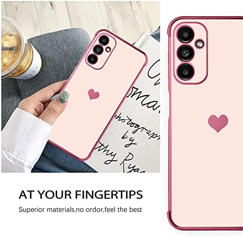 Kanghar kompatibilan sa Samsung A14 5G futrolom za žensku djevojku, rub sa slatkim ljubavnim srcem mekim TPU branik