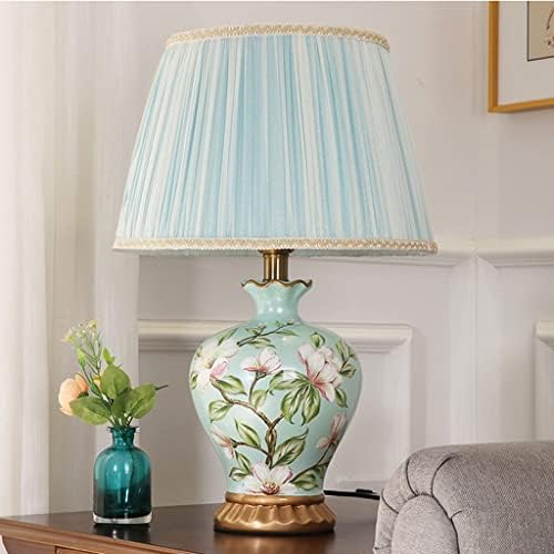Creative Creative Creative keramičke plave stolne lampe Europska klasična ruralna dodirna prekidača LED lampica