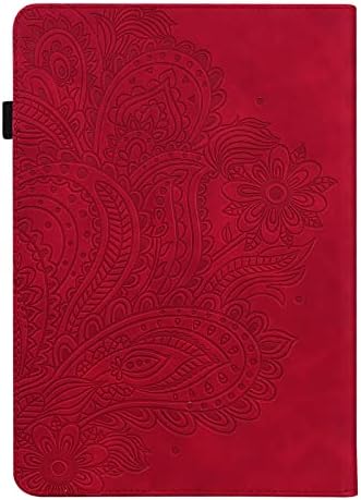 ShinyCase Red Embossed Paisley Flower PU kožna preklopna torbica za Tablet Kindle Paperwhite 11. generacije