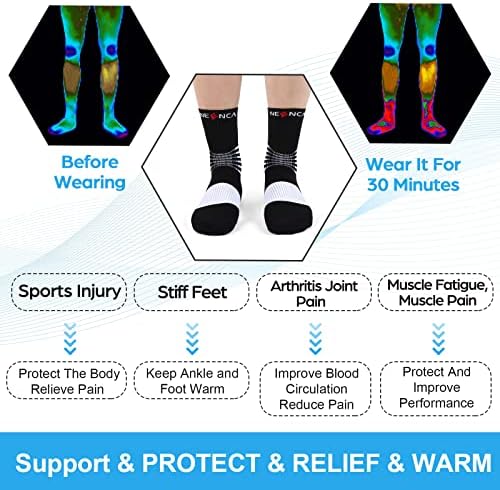 Neenca kompresijske čarape, medicinske atletske čarape za gležnjeve za oporavak od povreda & Pain Relief, Sportska zaštita-1 par, 20-30 mmhg