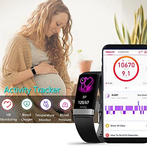 Fitnes Tracker sa 24/7 satom za praćenje pulsa krvnog pritiska, IP68 vodootporni sat za fitnes