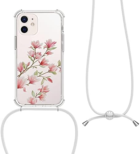 KWMobile Crossbody Case kompatibilan sa Apple iPhone 12 mini kamenca - magnolias ružičasta / bijela / prozirna