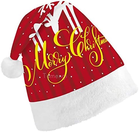 Božić Santa šešir, dvostruko Moose crvene pruge Božić Holiday šešir za odrasle, Unisex Comfort Božić