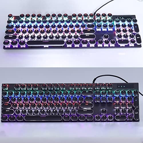 Zerodis mehanička tastatura, igra tastatura okrugli Keycaps RGB pozadinskim osvjetljenjem 104