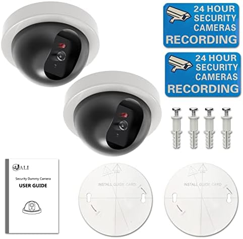 WALI Dummy lažna sigurnosna CCTV kupolasta kamera sa trepćućim crvenim LED svjetlom sa naljepnicama za sigurnosno