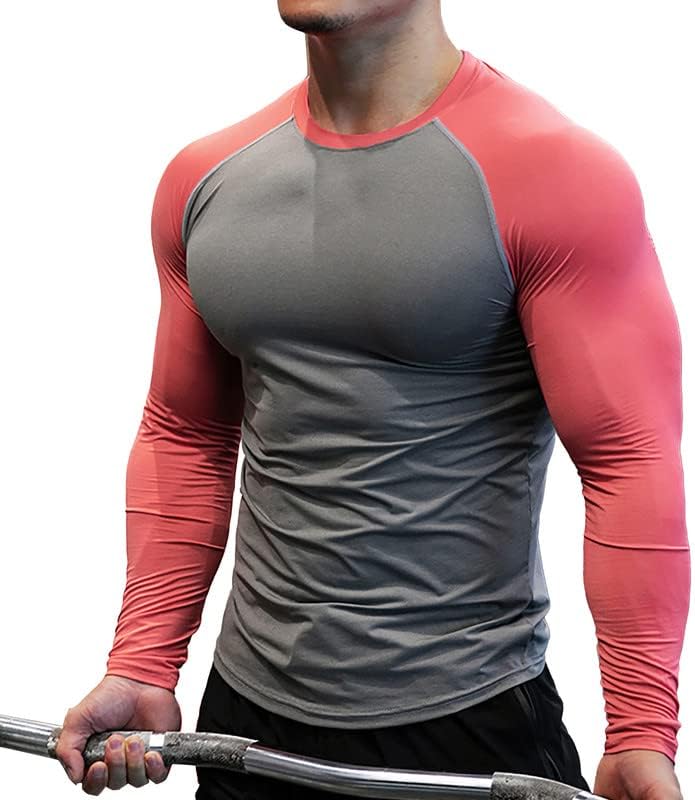 H Hyfol Majice za vježbanje za muškarce Brze suho vlage Wicking majice Raglan trčanje sportskih