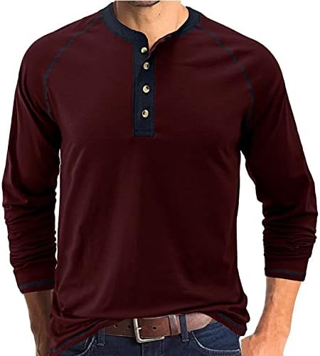 Pulover majice za muškarce veliki i visoki opružni gumb Thirt okrugli izrez Čvrsta bluza s dugim rukavima