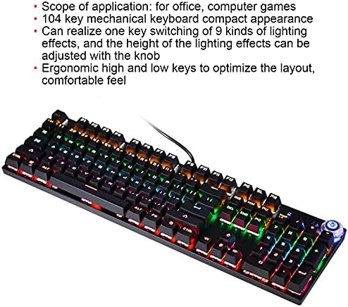 Mehanička tastatura za igre,RGB žičani USB 104 tasteri sa pozadinskim osvetljenjem tastatura za igranje
