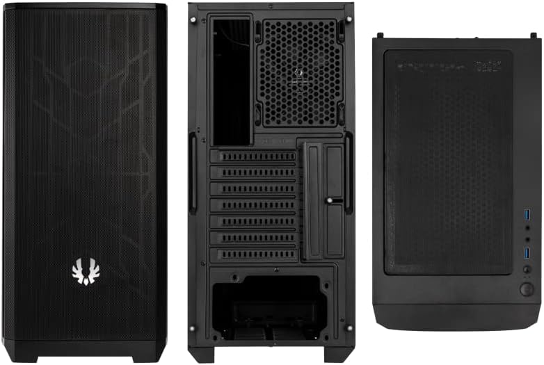 Bitfenix Nova Mesh SE TG PC Case za igre sa 2 crne ventilatore, ATX / Micro ATX / Mini ITX / kaljeno