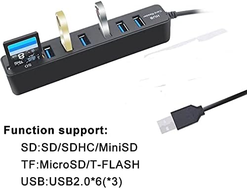 N / A USB Hub 2.0 Multi USB 2.0 Hub USB Splitter High Speed 6 USB čitač kartica USB Extender za PC Laptop