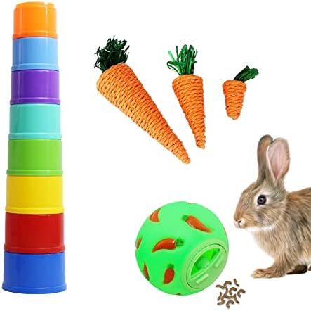 Yidm Rabbit Chew Toys Feeder: 12 kom. Rabbit Chew Toys Rabbit Hypes COOY Boje Rainbow Boje plastične čaše