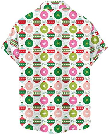 Muški božićni santa 3D digitalni gumb za tisak rever kratki rukav majica TOP košulja Muška majica s dugim