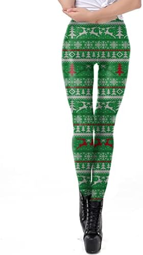Hlače dame grafički staza Joga Božićne božićne božićne noge Termičke ravne noge hlače tajice tajice