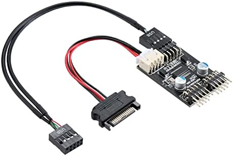 MZHOU 9-pin USB zaglavlje matične ploče 1 do 2 USB produžni kabel USB 2.0 9Pin adapter za priključak