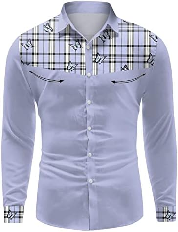 XXBR muške majice, boja blokiranja patchwork prugasta plairana dugih rukava s dugim rukavima manžeta