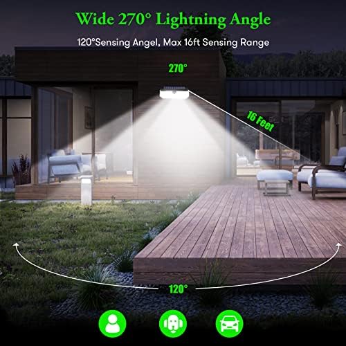 Solarna vanjska svjetla - 2-paket Super Svijetli 376 LED-ovi Sigurnosne svjetla za motion senzora