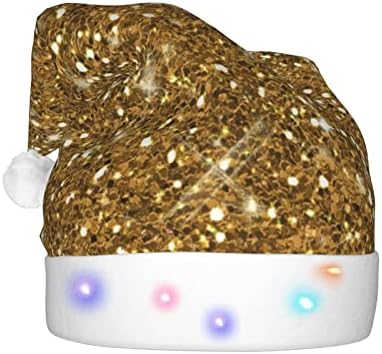Zlatni LED Božićni šešir šešir Santa Claus odrasli Unisex Osvijetlite Božićni šešir potrepštine
