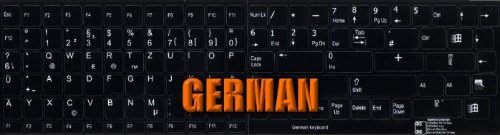 Zamjenske Njemačke naljepnice za tastaturu na crnoj pozadini za Desktop, Laptop i Notebook