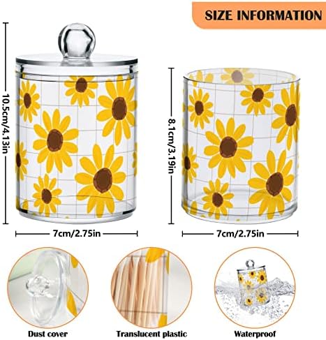 INNEWGOGO Sunflower 2 pamuk pamuk swab držač kuglice organizator plastični pamučni jastučići mogu lid sa