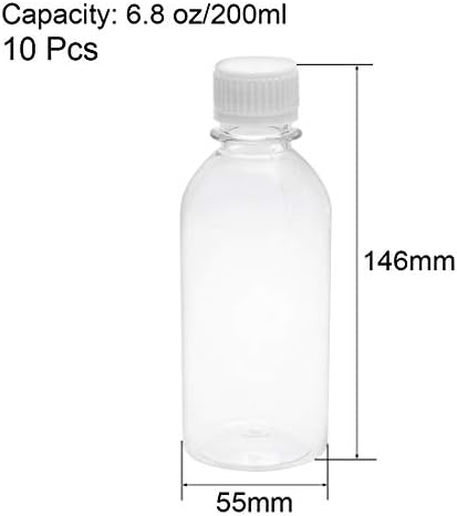 Uxcell 6.8 Oz/200ml Plastična laboratorijska bočica sa hemijskim reagensom mala usta tečnost/čvrsta posuda