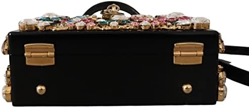 Dolce & amp; Gabbana Crna Plexi Crystal Gold BOX Borse kožna torba