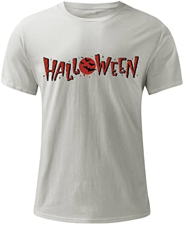 BEUU muške majice za Halloween, locir s kratkim rukavima Pismo Ispiši smiješne grafike o izrez Sports Tees Casual
