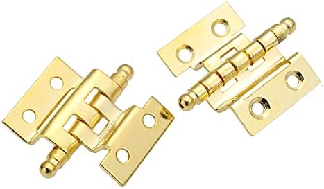 KFJBX 2pcs Gold Namještaj ukrasni šarki ormar vrata prtljage šarke šarke 8 rupa Dekor za vintage drvene nakit 40mm