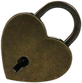 LC LICTOP bronzani mali metalni koda u obliku srca u obliku srca sa ključem za kutiju za odlaganje nakita za pohranu dnevnik dnevnika 2pcs
