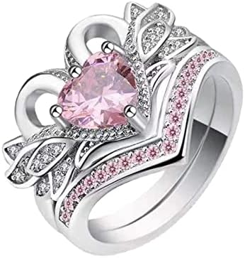 Par Swan Love Oblik prsten Geometrija Kružni prsten za prsten za prsten za prsten za prsten punim dijamant