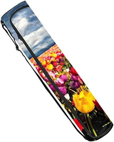 RATGDN Yoga Mat torba, tulipani terenske vježbe Yoga Mat Carrier full-Zip Yoga Mat torba za nošenje