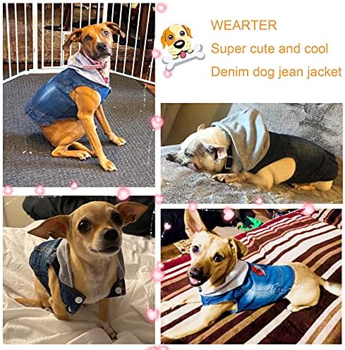 Opremite traper pas Jean Jaknu, stilski kaput za kućne ljubimce, štenadska odjeća Duksevi za pse za