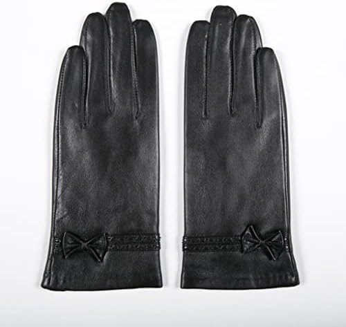 XBWEI zimske kožne rukavice ženske rukavice podstava topla meka mašna za vožnju