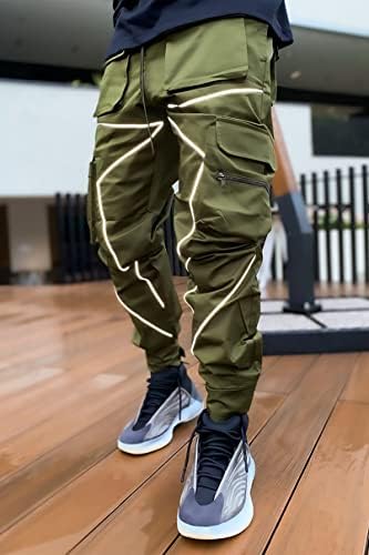 Boomlemon Muški teret jogger hlače reflektirajuće tehničke hip hop harem hlače punk ulične taktičke gaćice
