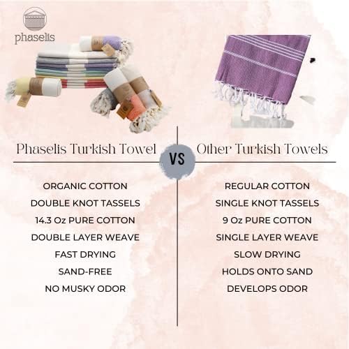 Phaselis originalni turski ručnik za plažu | pamuk, 37 x 71 inča | Peshtemal | Tursko kupatilo '' Hammam
