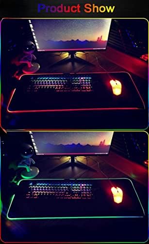 Uvećana i zadebljana šarena svetleća podloga za miš sa laganom tastaturom za disanje podloga za tastaturu za igre