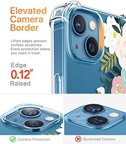 Gviewin Dizajniran za iPhone 13 Case 6,1 inča, sa kaljenim staklom Zaštitni zaslon + zaštitni objektiv fotoaparata