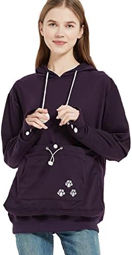 Erbacan Hoodie-cat torbica za pulover-pulover kapuljača mačića noseći držač Kangaroo Unisex Hoodies