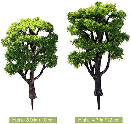 SEWACC 12 kom model stabla Plastična minijaturna stabla za mikro pejzaž voz dekor pejzaža umjetno