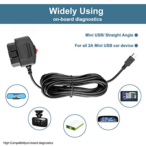【OBD kabl za napajanje, mini USB priključak OBD2 kabl za napajanje 24 sata nadzor / ACC način rada sa prekidačem,