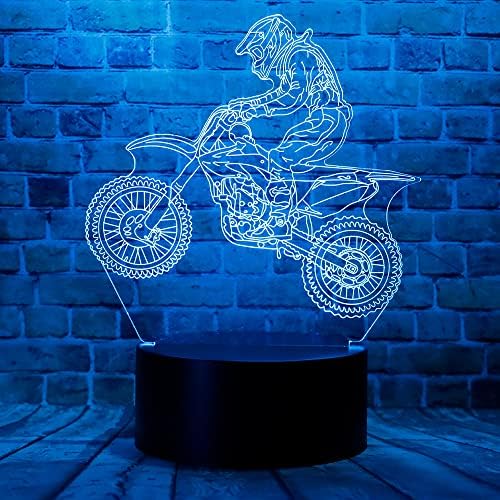 Slatka Dirt Bike MTB Motocross Motorbike motocikl 3d optička iluzija LED soba dekor stolna