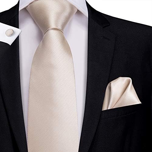 Hi-Tie tkane svilene kravate za muškarce s džepnim kvadratima i manžetnama
