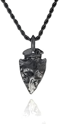 Akmelion ogrlica Crna gvozdena ogrlica sa strelicama privjesak dodatna oprema Moonscape ručno rađena