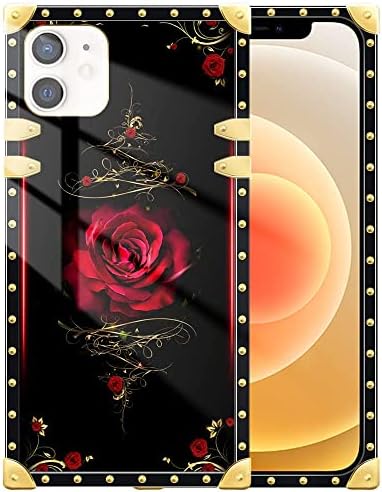 Daizag iPhone 11 futrola, zlatni rattan crvena ruža iphone 11 futrola za djevojčice, kvadratni potpuno