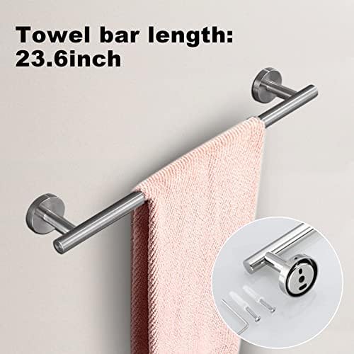 Toptowel 2 komada bager za ručnike za kupanje, uključuje 2 paketa 23,6 inča ručnika za kupanje - četkice srebrne kupaonice hardvera